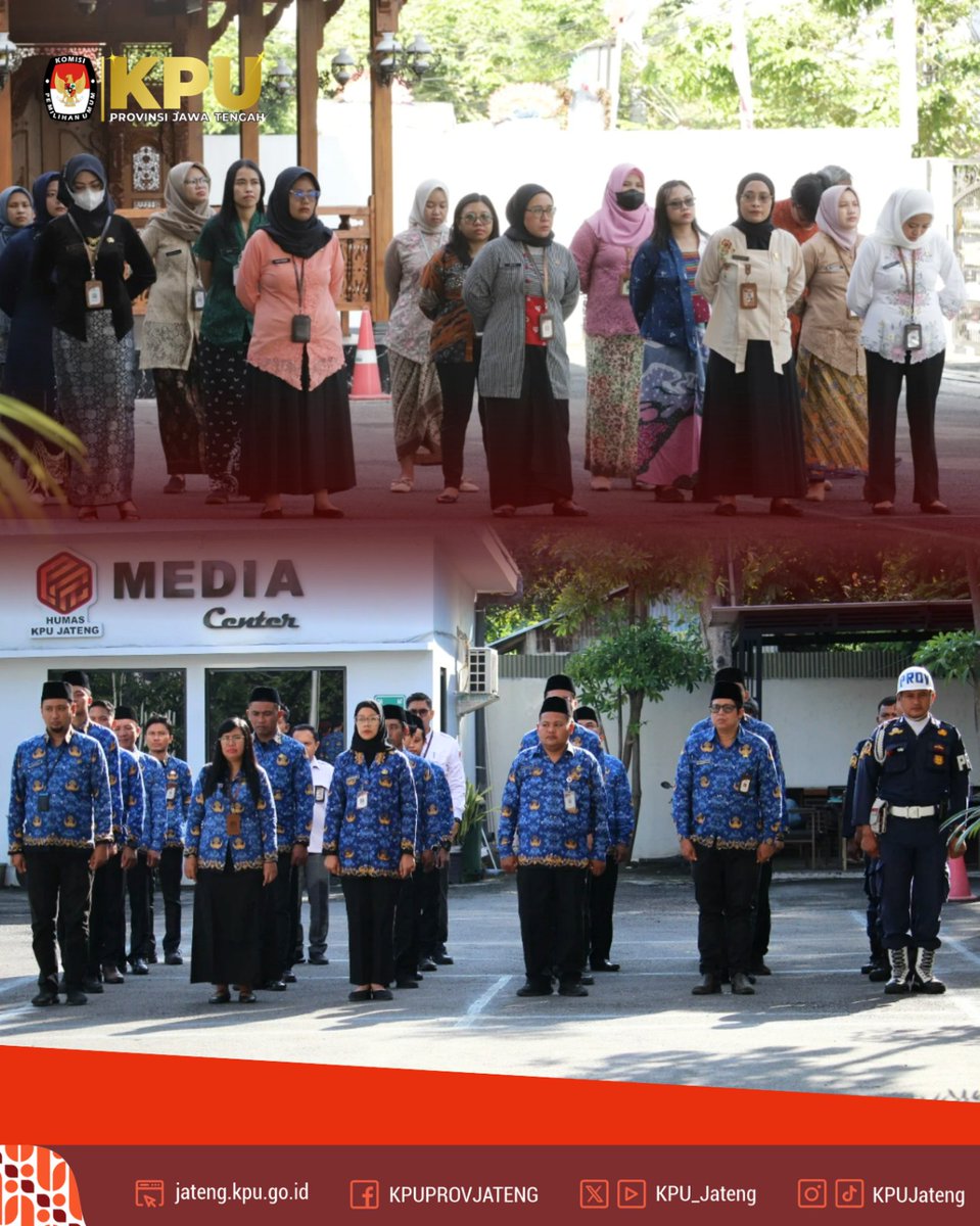 Selamat Hari Ibu ke 97 Tahun.

#TemanPemilih KPU Provinsi Jawa Tengah melaksanakan Upacara Peringatan Hari Ibu ke 97 yang dilaksanakan di halaman kantor KPU Provinsi Jawa Tengah, Senin, 22 Desember 2025.