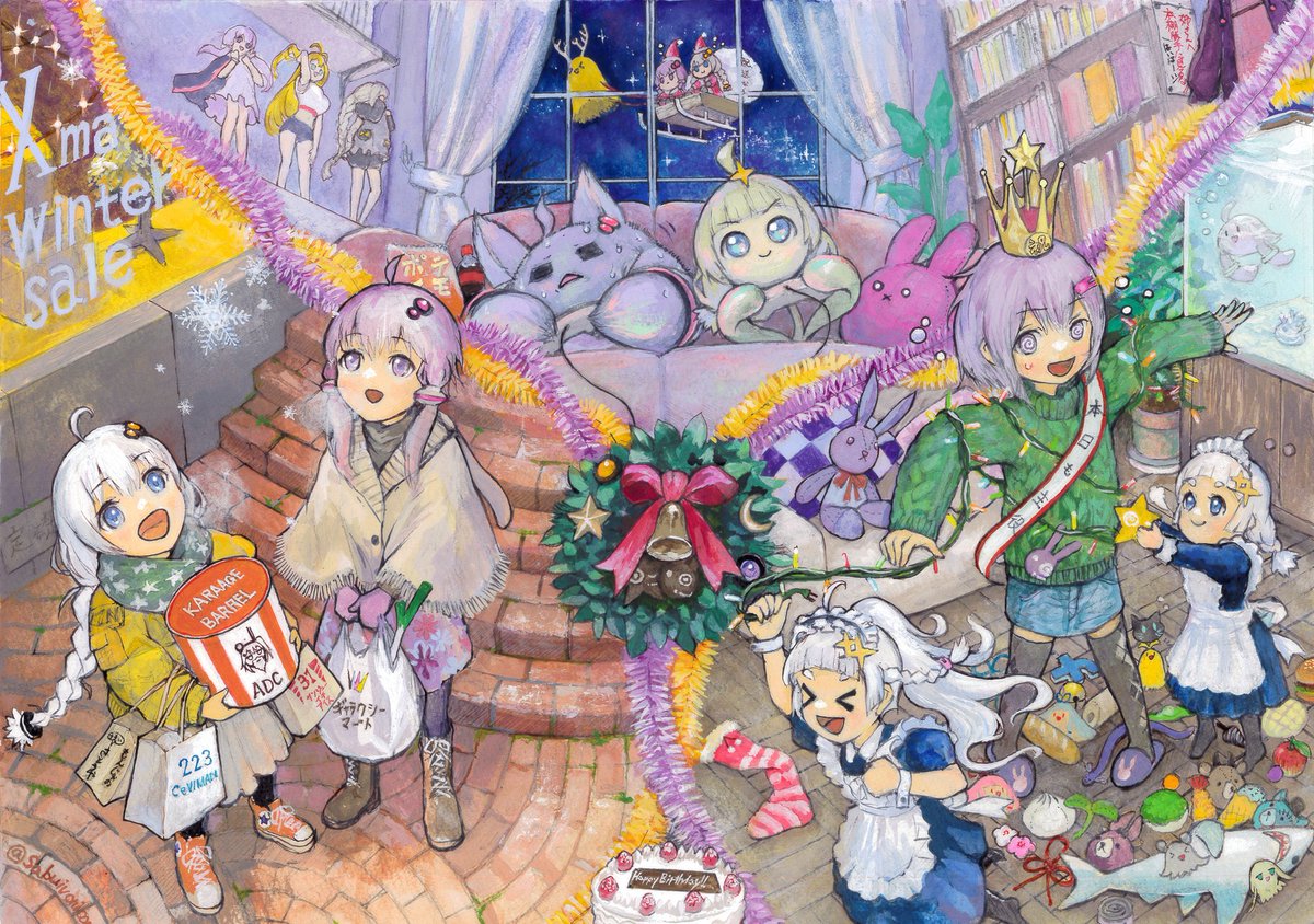 #結月ゆかり・紲星あかり誕生祭2025 
ゆかりさん、あかりちゃん、誕生日おめでとうございます！
今年もいろんなことがあったけど、ふたりのおかげでなんとか乗り切れそうです。
来年も再来年もずっとずっと、こうしてお祝いさせてください。ゆかりさん14周年、あかりちゃん8周年おめでとう！！