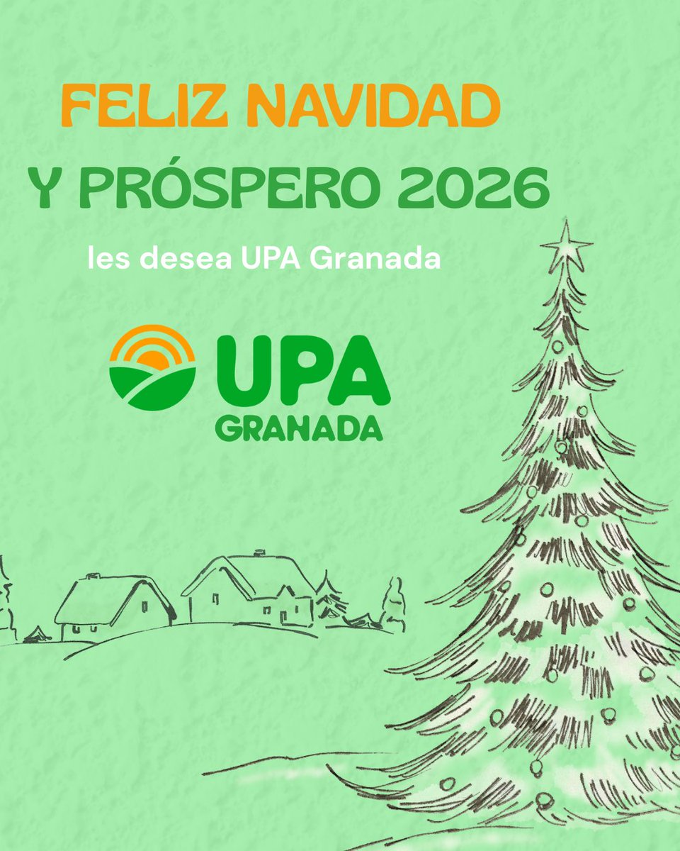 ✨🎄Desde UPA Granada queremos desearos una Feliz Navidad y un Próspero Año Nuevo🌟

Seguiremos a vuestro lado, defendiendo el presente y el futuro del sector agrario granadino. 💚