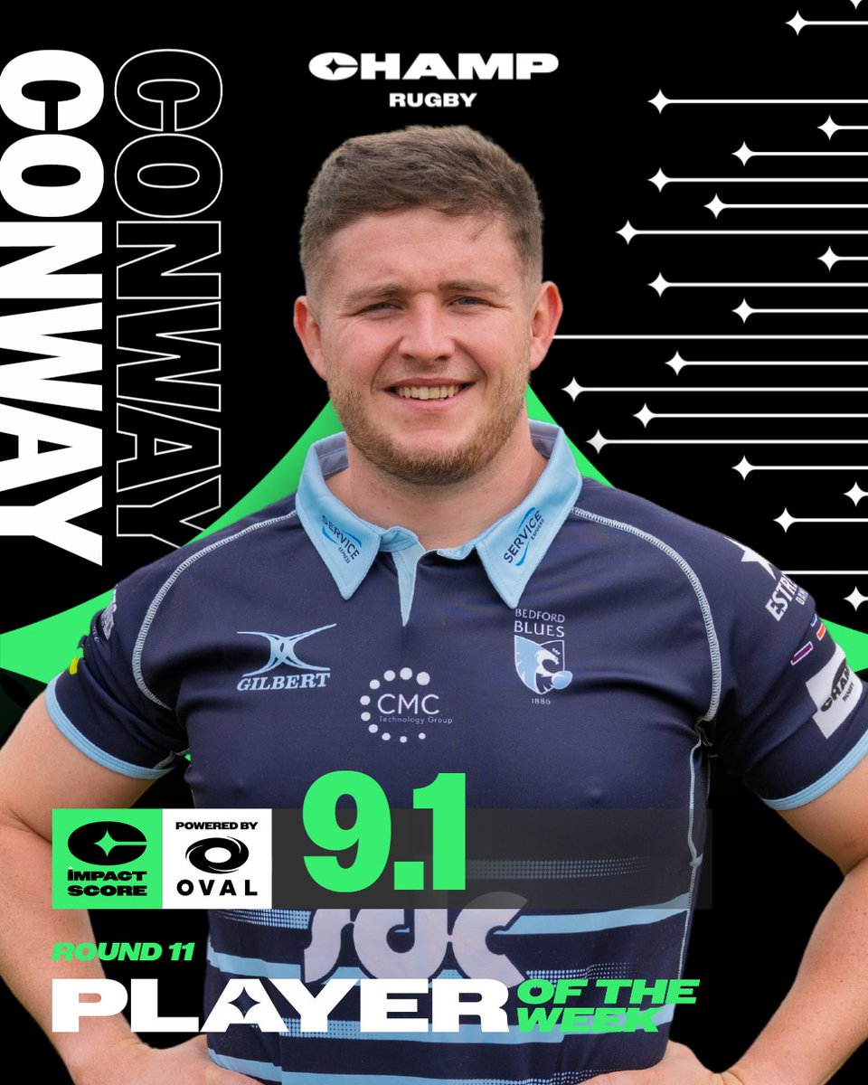 Taking home the Player of the Week award for Round 11: <a href="/BedfordBluesRFC/">Bedford Blues</a>'s Joey Conway! 💪

📊 Powered by Oval Insights