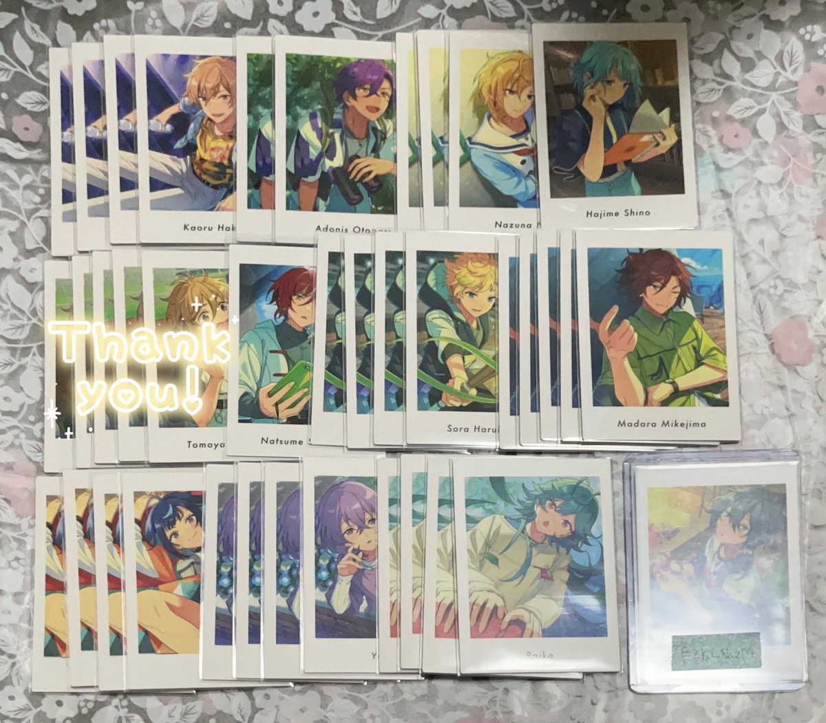 【交換】あんスタ ぱしゃっつ vol.6 Private

【譲】英智渉桃李真鉄虎千秋奏汰巽みかひなた薫アドニスなずな創夏目宙斑エスユメライカ

【求】Pニキ

郵送のみ
1点〜⭕️

1部お声がけ中のためお返事にお時間頂く可能性がございます。

検索からもお気軽にお声がけください！！