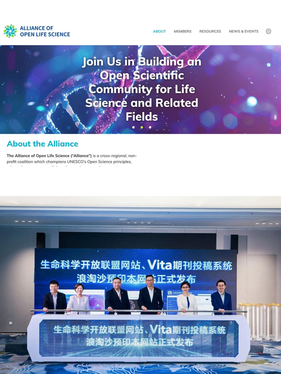 FudanUniversity's tweet photo. The Alliance of Open Life Science, with #Fudan’s President JIN Li serving as Chairman, recently introduced its flagship journal VITA, scheduled to launch in January 2026, and the preprint platform “LangTaoSha” (浪淘沙), both designed to accelerate scientific collaboration. https://t.co/XrLfsjyPF1