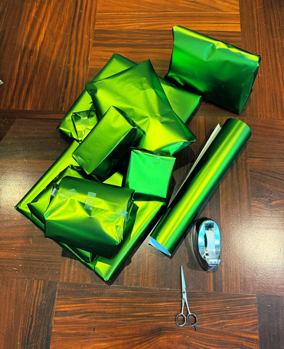 rickygervais's tweet image. Done. 
I fucking hate wrapping presents. Cunts.