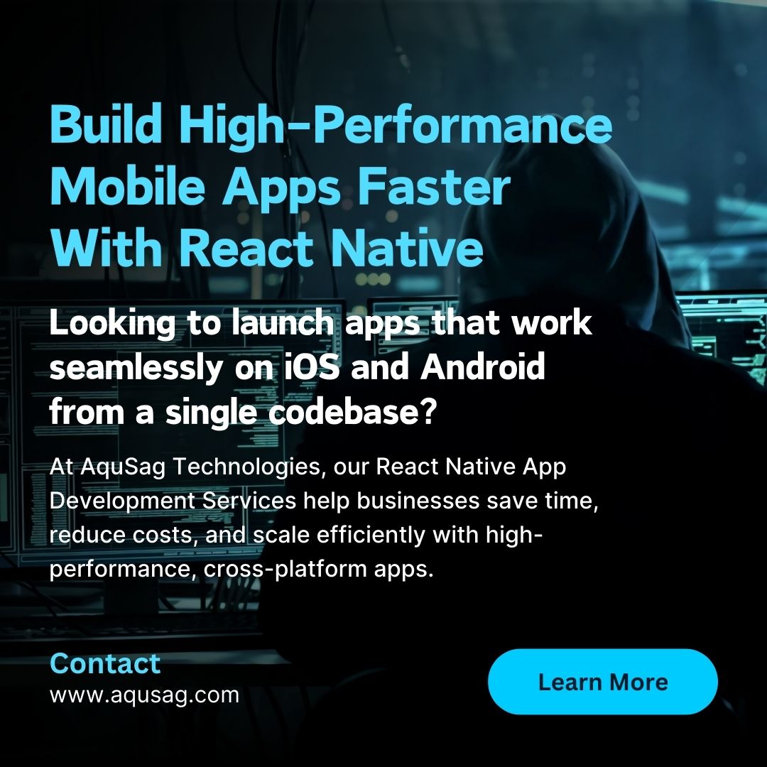 aqusag's tweet image. Your next app deserves React Native — cross-platform, scalable, and fast! 🚀

Check our services: aqusag.com/react-native-a…

#ReactNative #AppDevelopment #CrossPlatform #DigitalTransformation