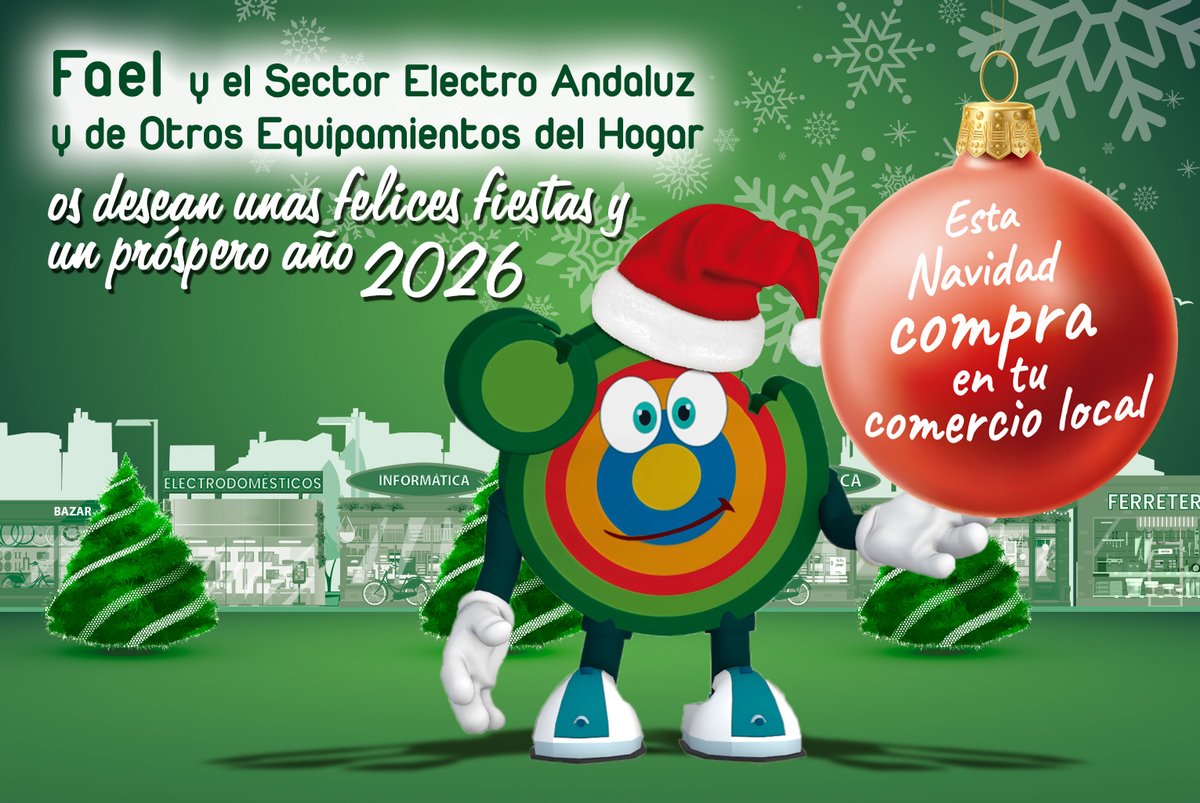 🌟 Desde FAEL/AAEL os deseamos Feliz Navidad y un 2026 lleno de salud, oportunidades y grandes ventas! 

#navidad2025 #comerciolocal #SectorElectro #comercioverdeylocal #comerciosostenible