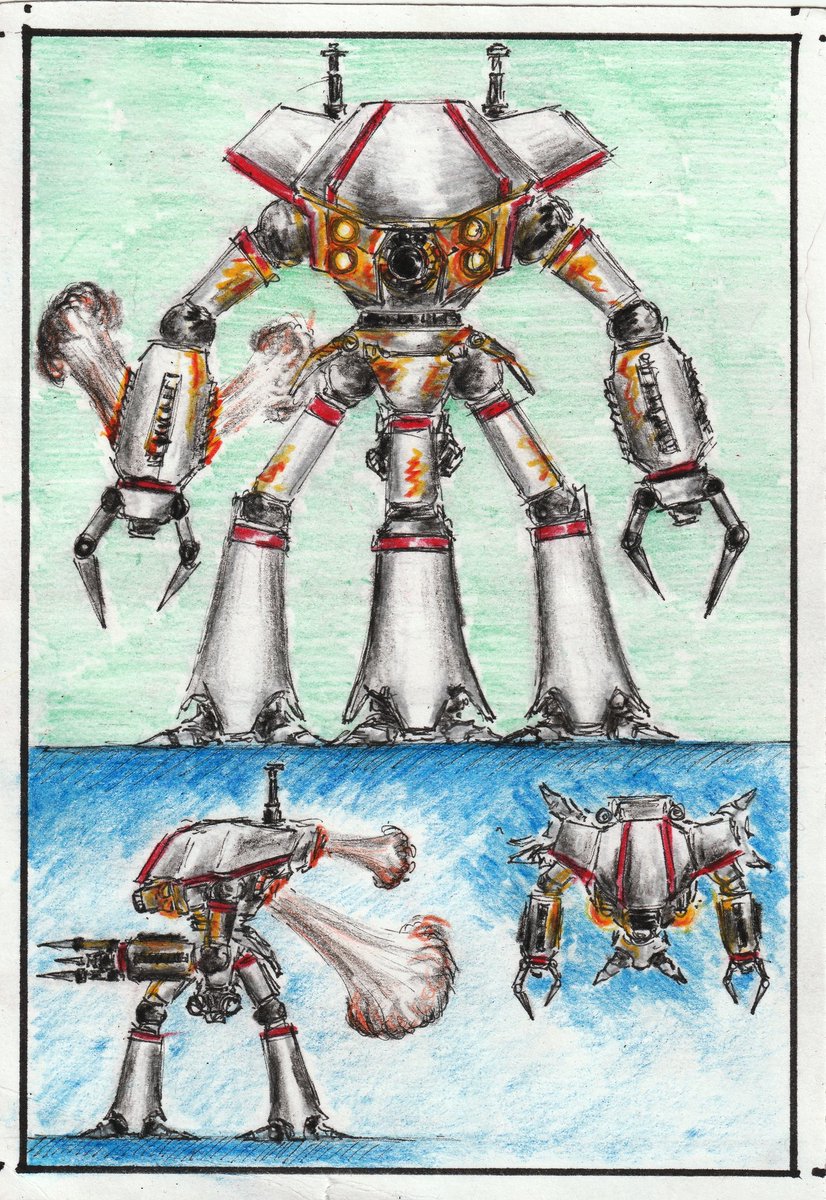 Domisan4's tweet photo. #GundamSeed #Mobius #art Bloody Valentine War, #Berserk pose #RedRider from #GundamUC and tripod robot. https://t.co/LXE3GYZSDW
