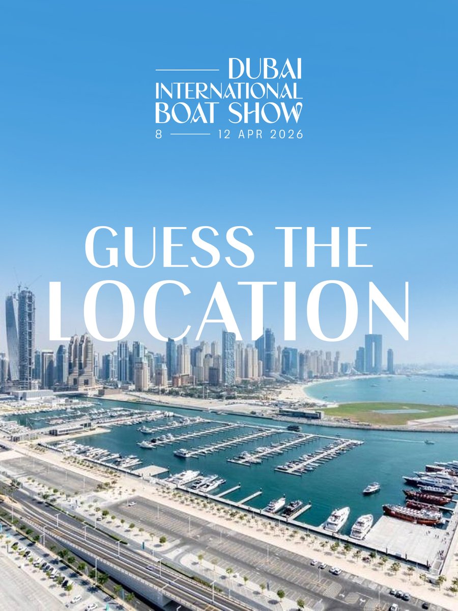 Take a closer look. The water, the skyline, the lineup of yachts. If you know, you know. Guess the location in the comments and see who gets it right.

Enquire to exhibit: bit.ly/49CaVdD

#DIBS2026 #DubaiBoatShow
