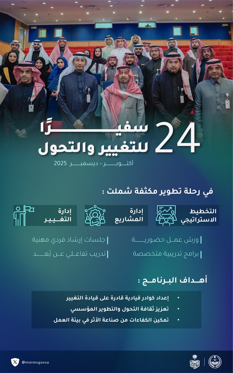 ضمن برامج التحول المؤسسي.. #الخدمات_الطبية تكرّم 24 سفيراً للتغيير والتحول.