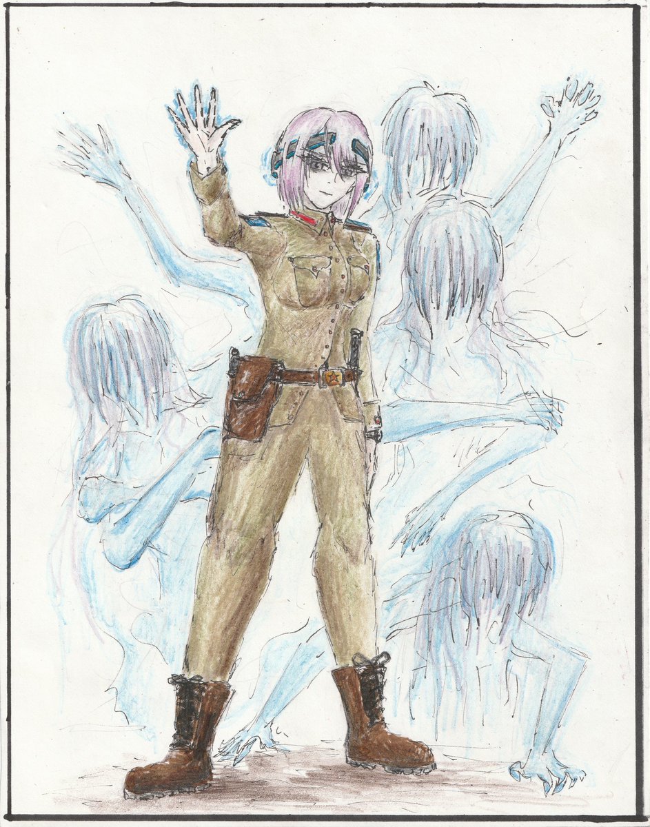 Domisan4's tweet photo. Another #MuvLuv #MuvLuvAlternative #OC Tatiyana Bechenova, Soviet Esper. https://t.co/pcMX8MUgBi