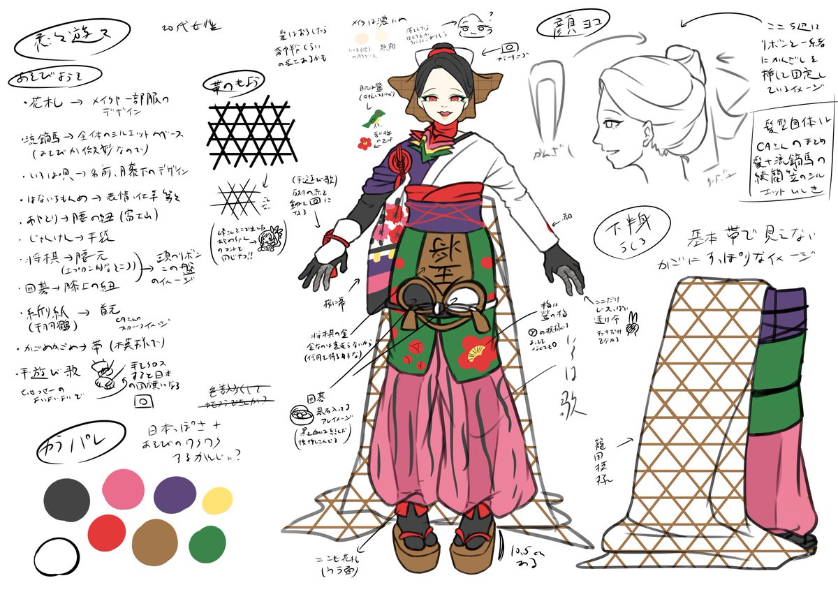 つきましては梨沙のデザインは⑬の子でした！🇯🇵🎴 擬人化元当て