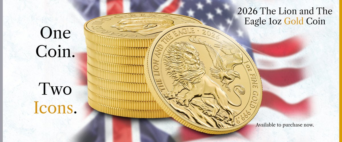 2026 The Lion and The Eagle 1oz Gold Coin has released today.

Purchase now: bullionbypost.co.uk/gold-coins/gol…
