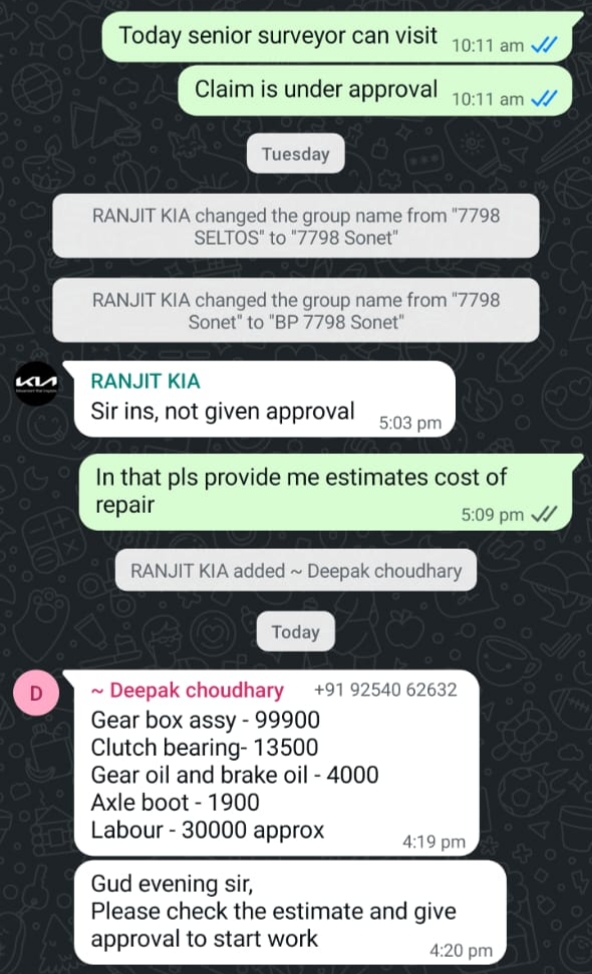 abhishek's tweet image. Guys, I need your help 🙏🏼.

This is a story of a fraud by RITU KIA Service Center of @KiaInd @kiacareindia 🚗💔

A family car, Kia Sonet, broke down due to gearbox failure. 

The service center RITU Kia, they claimed a physical hit from a stone on the road caused it. 🚧🤔