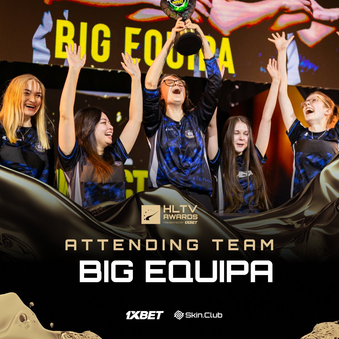 HLTVawards's tweet image. The last ESL Impact champions, @BIG_EQUIPA, are coming to the #HLTVAwards 2025 

They will attend the ceremony as finalists for Women's Team of the Year and Women's Player of the Year, the individual award @astramcs and @vicues have been nominated for