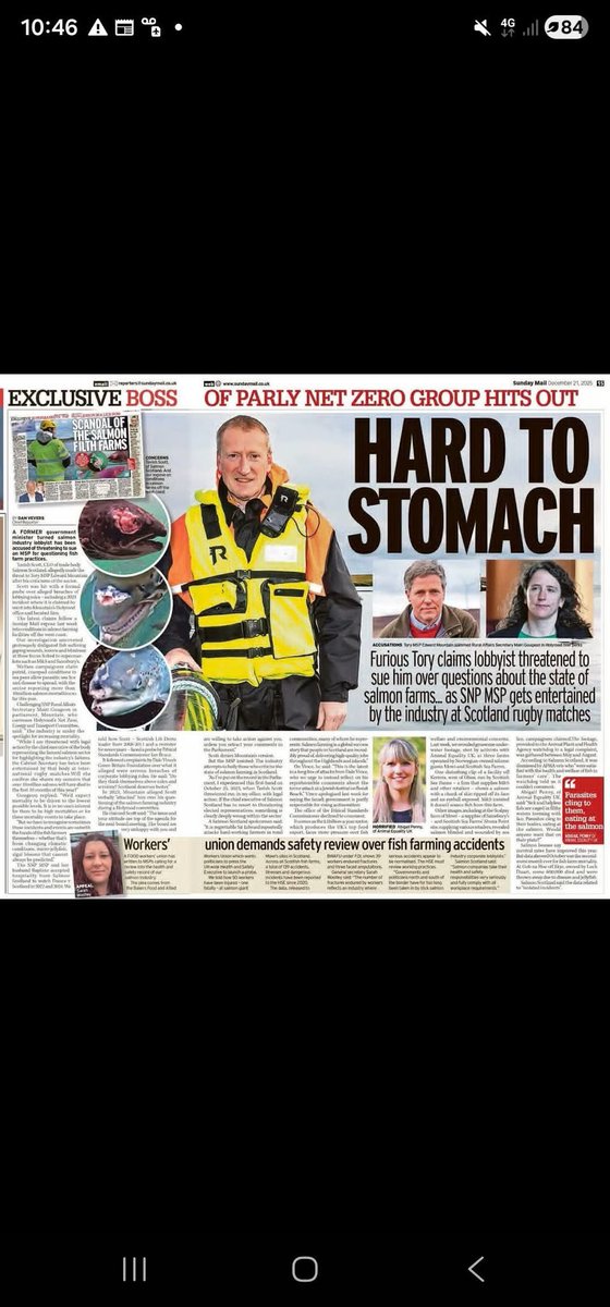 Whatever the colour of your politics. It’s unconscionable that an MSP carrying out due diligence in the course of his duties is threatened by BIGCO bullying with threats of legal action. Aquaculture is attracting a lot of heat because it’s a very contentious industry with a lot