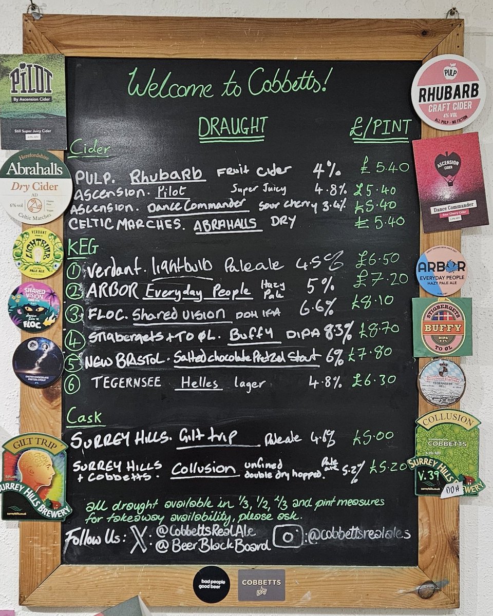 Cobbetts Beer Board tweet media