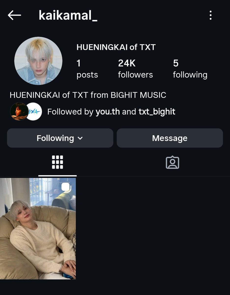 TXTCHART_KR's tweet image. .@TXT_members KAI KAMAL HUENING has launched his personal Instagram account. 

instagram.com/kaikamal_