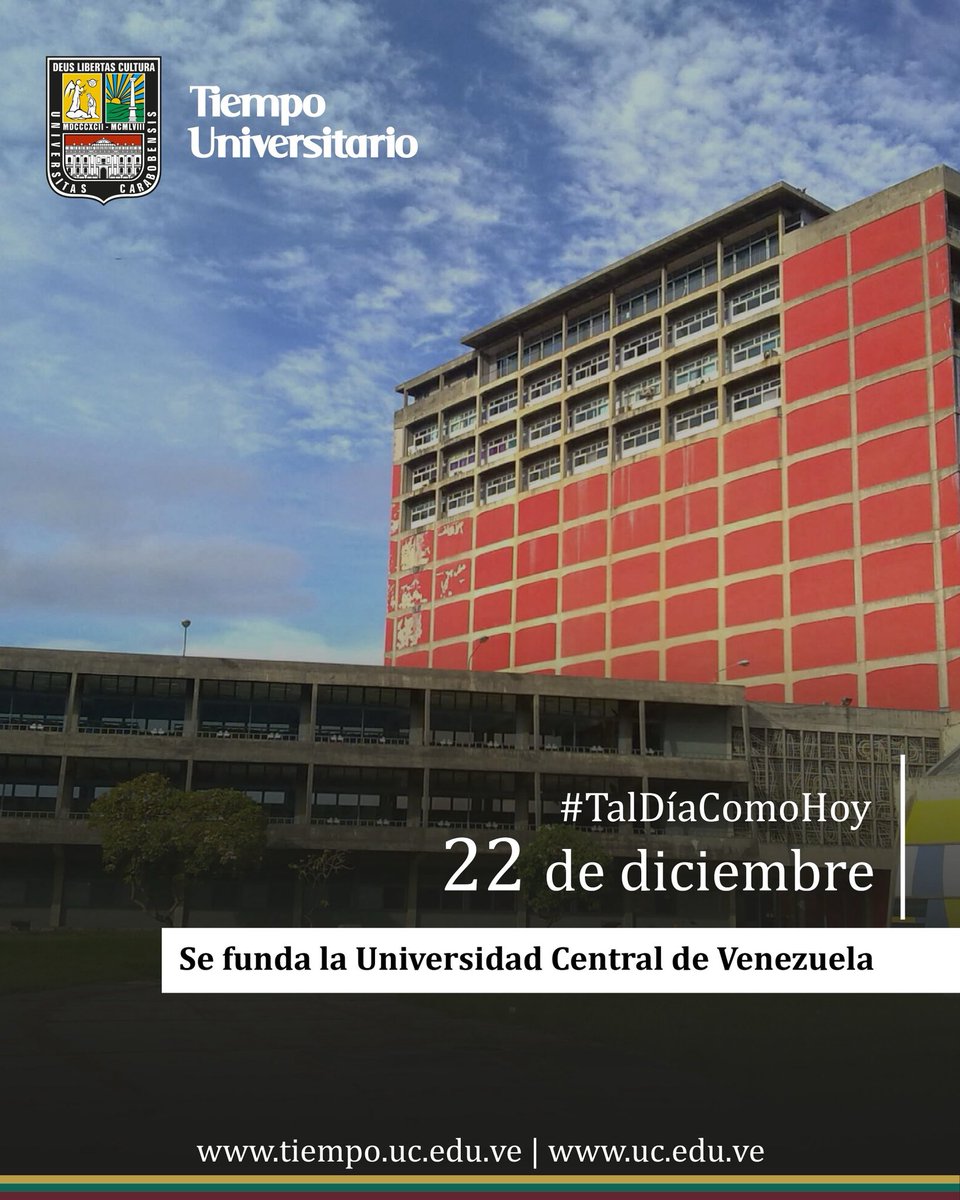 #TalDíaComoHoy de 1721 fue fundada la Universidad Central de Venezuela como Universidad de Caracas. Brindado formación académica en muchas áreas del saber por más de tres siglos y es de las instituciones educativas de más tradición en el país. #UC