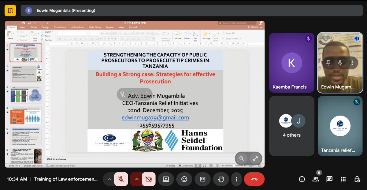 tanzaniarelief2's tweet photo. The successful conclusion of today's online training for law enforcement agencies in Tabora and Shinyanga represents a vital step forward in enhancing professional capacity and service delivery within the two regions. Throughout this focused programme, participants demonstrated a strong commitment to learning and engaging with critical modules on modern Investigation and Prosecution techniques, human rights standards, community engagement, and ethical conduct.
The interactive sessions provided a crucial platform for officers to refine their practical skills, share cross-jurisdictional experiences, and build a cohesive network dedicated to principled and effective law enforcement. This newly strengthened professional bond is expected to foster continued collaboration and the consistent application of best practices across Shinyanga and Tabora.
The active participation and insightful discourse observed throughout the training underscore a shared dedication to upholding the rule of law with integrity and building greater public trust. We are confident that the officers will effectively apply the acquired knowledge and strategies to improve safety, security, and justice in their communities.
We extend our deepest gratitude to the facilitators, partner institutions, and all the dedicated officers whose participation made this initiative a success. This training reaffirms our collective commitment to a professionalized, accountable, and community-oriented police service. We look forward to the positive impact of this capacity-building effort on the peace and security of the regions.