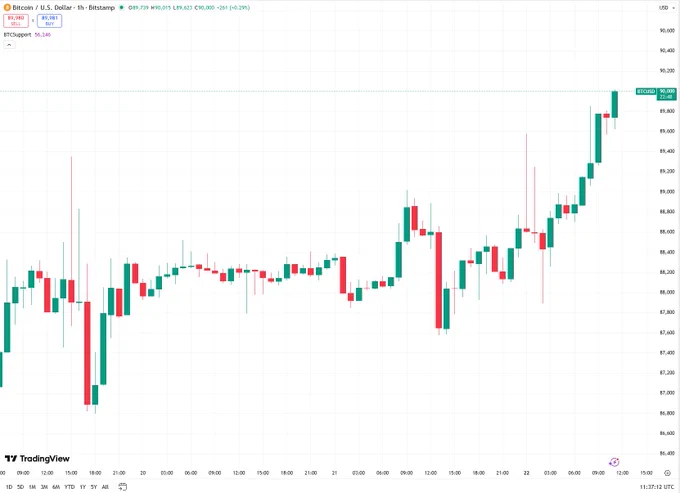 🚨Bureau : Bitcoin supera i 90.000 dollari: annuncio shock!