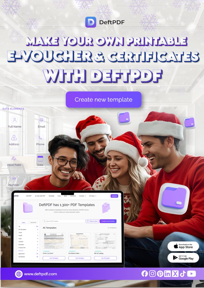 Need a quick gift, promo voucher, or personalized certificate? 🎁 

With DeftPDF, you can  create gift vouchers, store certificates, reward coupons, and custom notes instantly. 🙌✨

Try DeftPDF now! deftpdf.com

#DeftPDF #GiftVoucher #EVoucher #PrintableCertificate