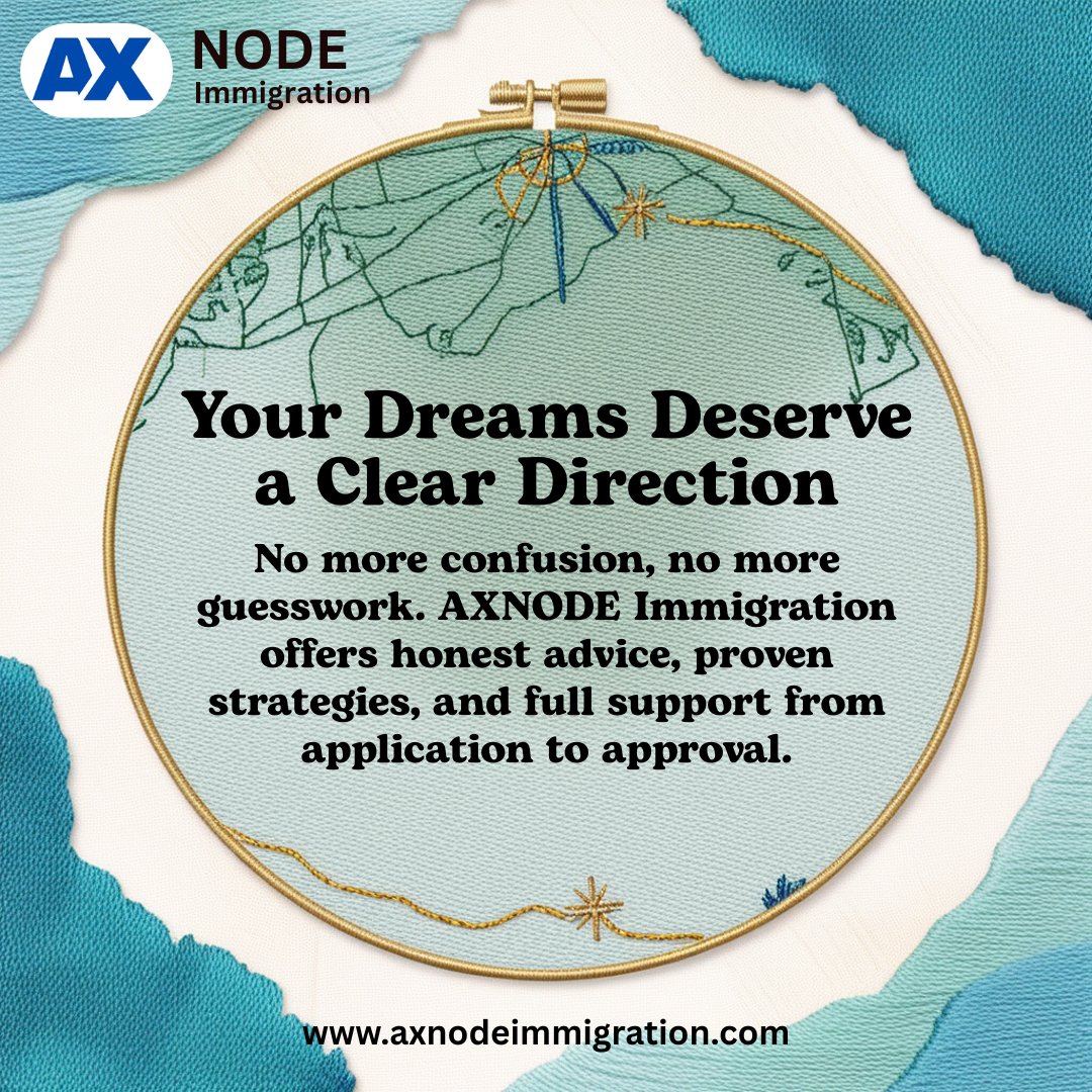 Axnode's tweet image. Clear, honest guidance for your study, work, or PR journey abroad—AXNODE Immigration helps you move from confusion to confident decisions with step‑by‑step expert support.​
Hashtags:
#AxnodeImmigration #VisaExperts #ImmigrationJourney #DreamAbroad #PRVisa #StudyAbroadGoals