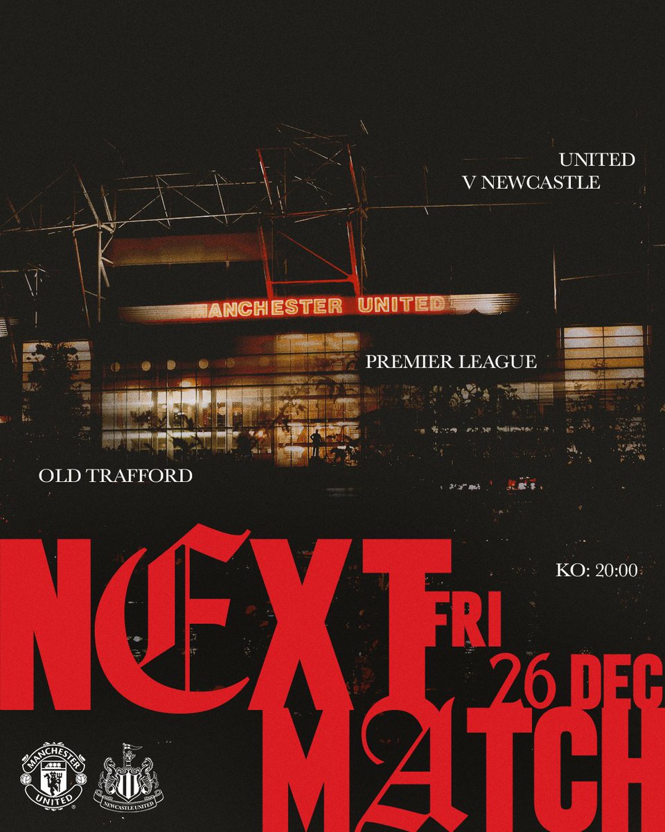ManUtd's tweet image. Up next: Newcastle on Boxing Day 🥊