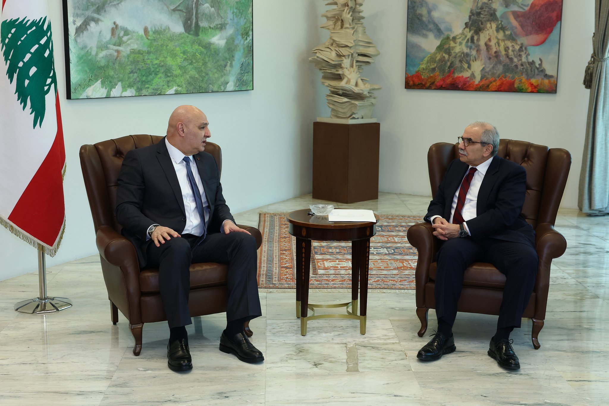 لقاء عون وسلام قبيل جلسة الحكومة (الرئاسة اللبنانية). 