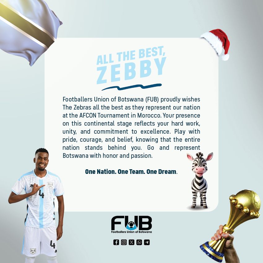 📌
𝗢𝗻𝗲 𝗡𝗮𝘁𝗶𝗼𝗻. 𝗢𝗻𝗲 𝗧𝗲𝗮𝗺. 𝗢𝗻𝗲 𝗗𝗿𝗲𝗮𝗺.
⚽️🦓🇧🇼