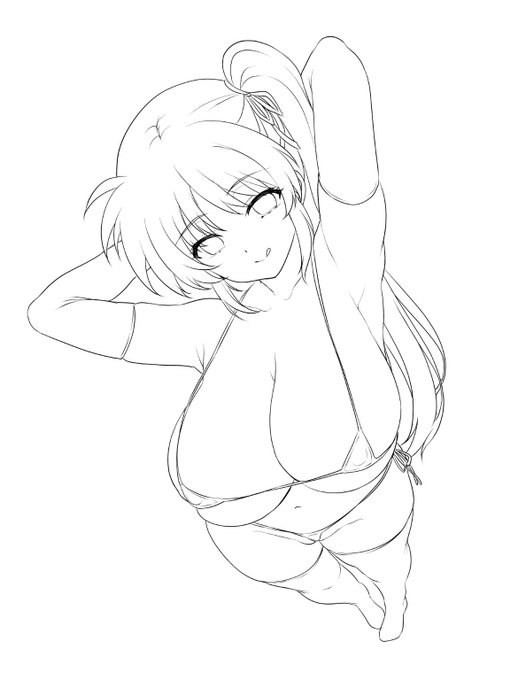 息抜き線画した俺の好きな格好してくれたなのはさん 