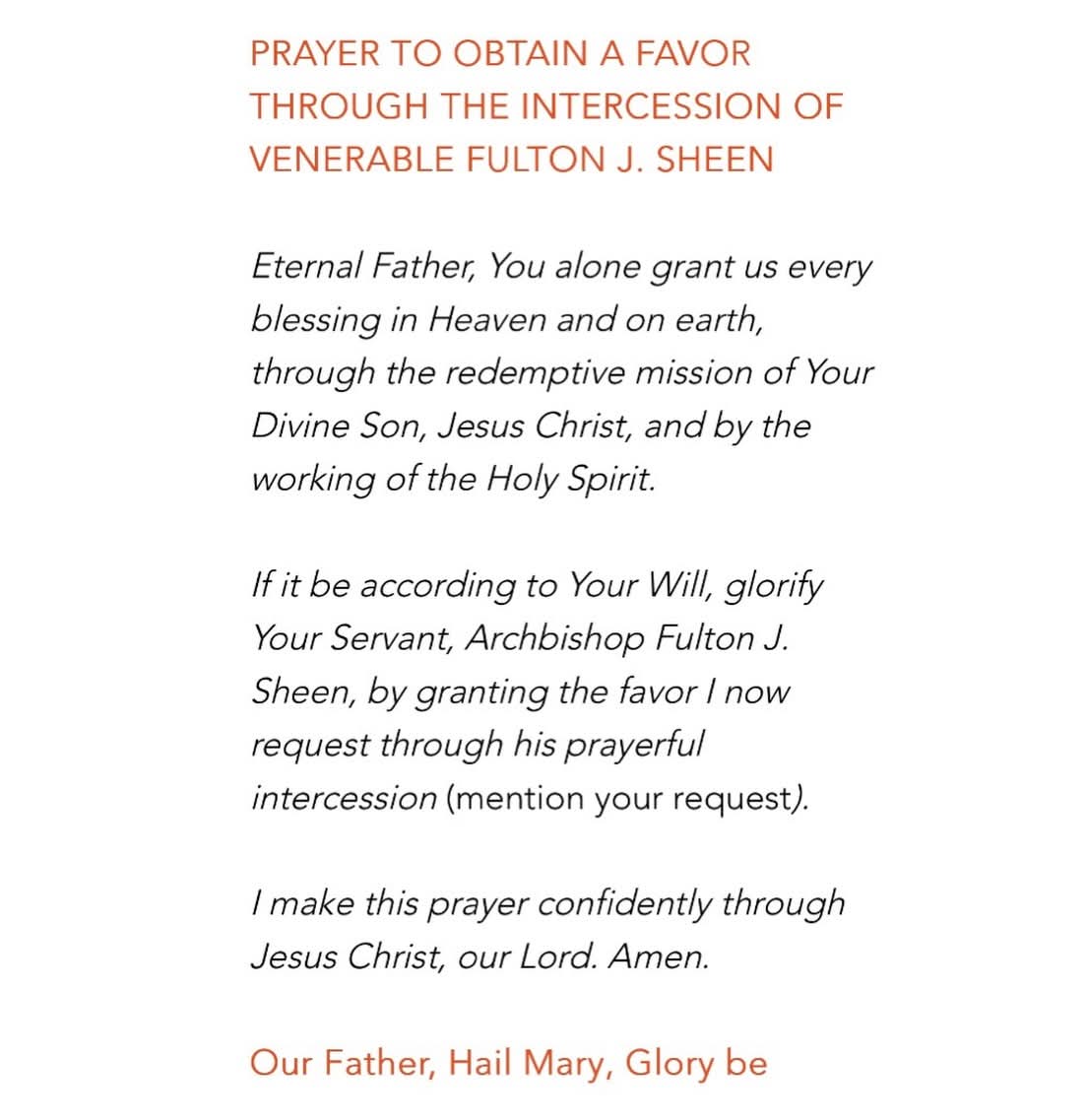 Please pray for Micah, 5 year old son of Catholic speaker Paul J. Kim. 
Venerable Fulton Sheen, intercede for Micah!

He just posted this: