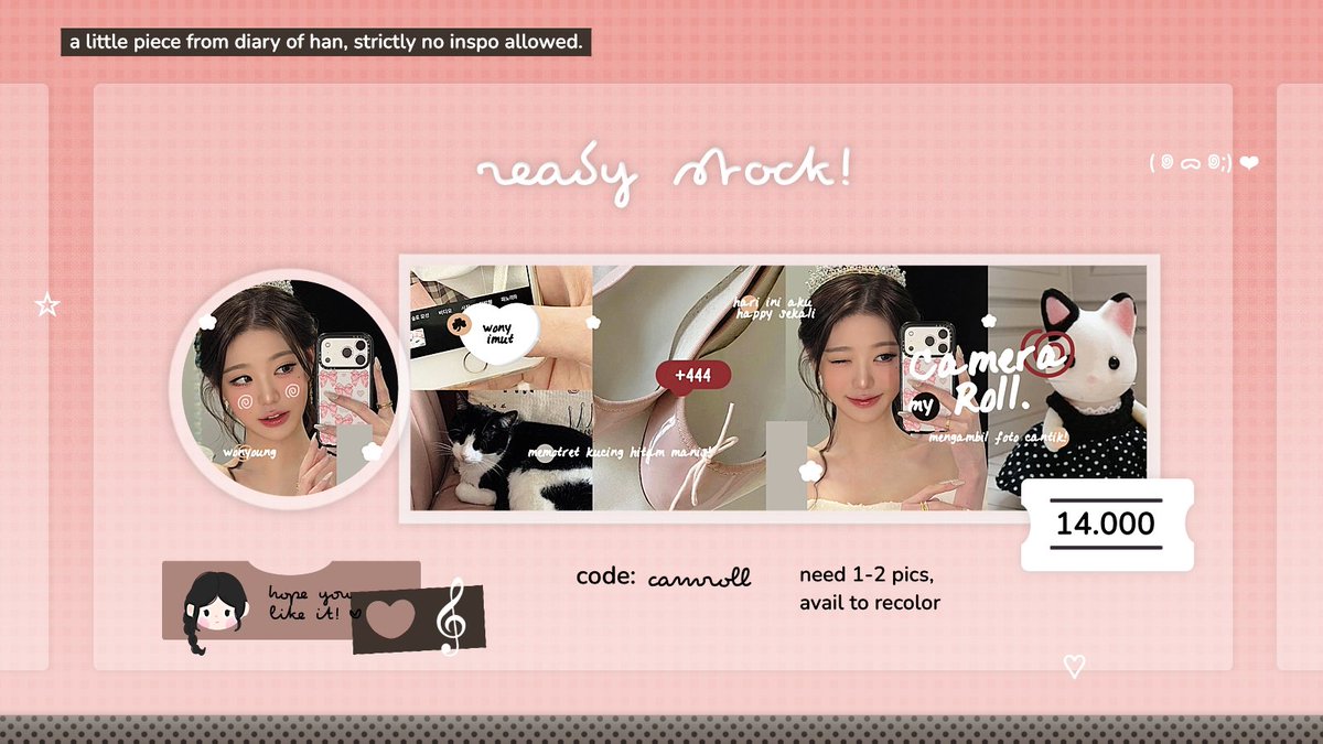 diary__of__han's tweet image. help repost pwease, thank you! 🌀📑🥢

halooo, aku punya 4 layout ready stock serba wonyoung dengan harga masing masing tertera pada gambar yang bisa kalian jemput sekarang 3____; ❤️ kalau berminat bisa hubungi aku melalui dm yaaa, jangan lupa @ after dm, makaciw! 💭👀 #zonauang