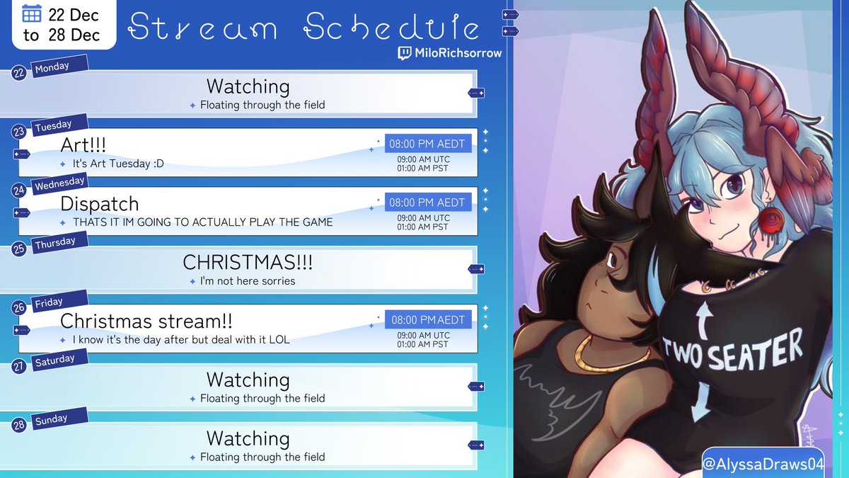 🎄MERRY CHRISTMAS !! 🎄
Happy holidays everyone! I'll be trying to stream during the festive season, so don't forget me! LOL