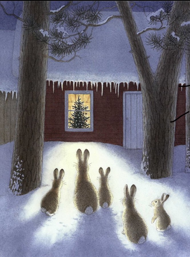 Illustration by Sarah Fox Davies for the children’s book ‘Do Rabbits Have Christmas?’ #FairyTaleTuesday #LegendaryWednesday #Christmas #Yule