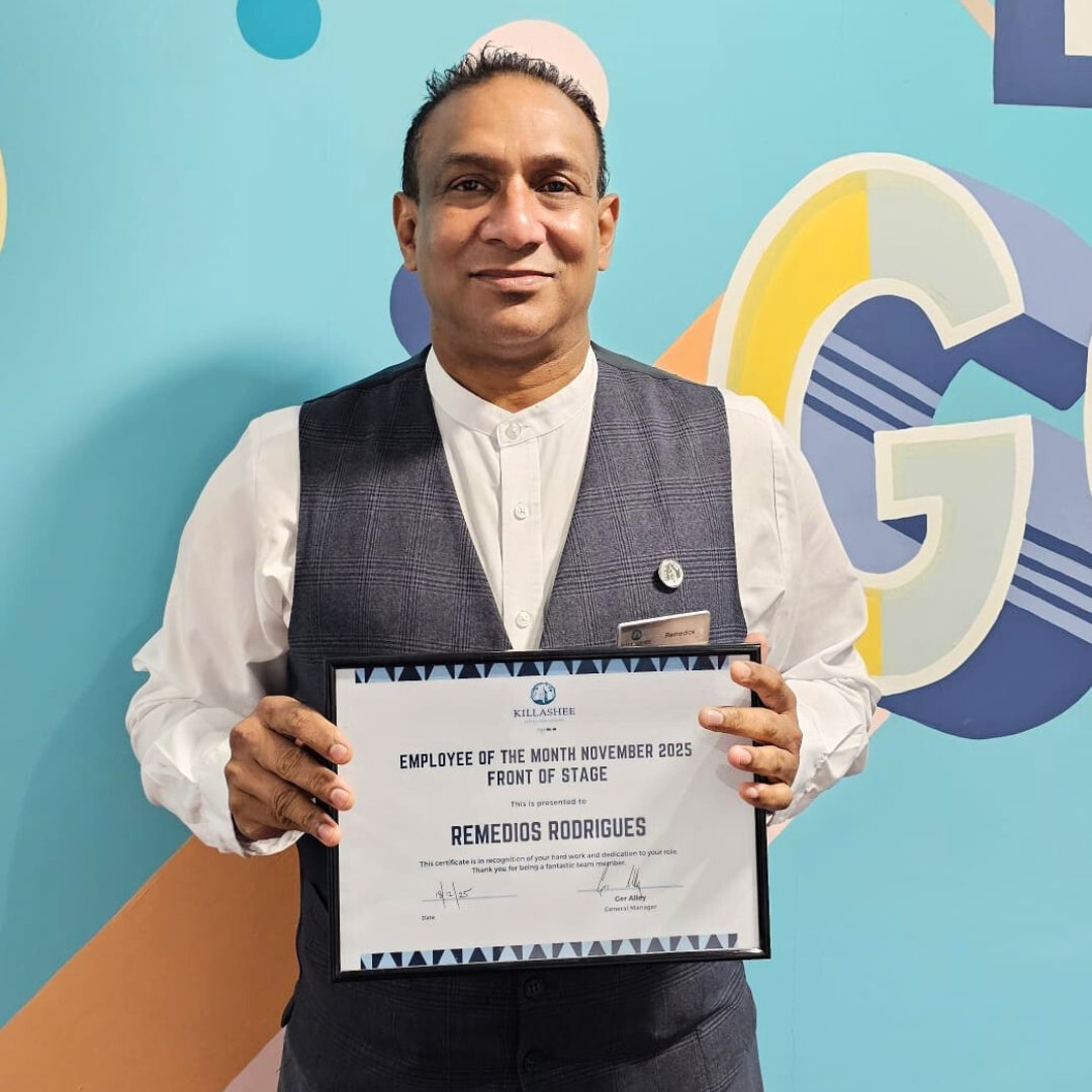 killasheehotel's tweet image. ✨ Huge congratulations to our amazing winners! ✨

🏆 Employees of the Month - November
Remedios Rodrigues - Front of Stage 
Lina Sarkisova - Unsung Hero 

🏆 Manager of Q4
Ciaran Knowles – Outlets Manager 

#Killashee #GPTW