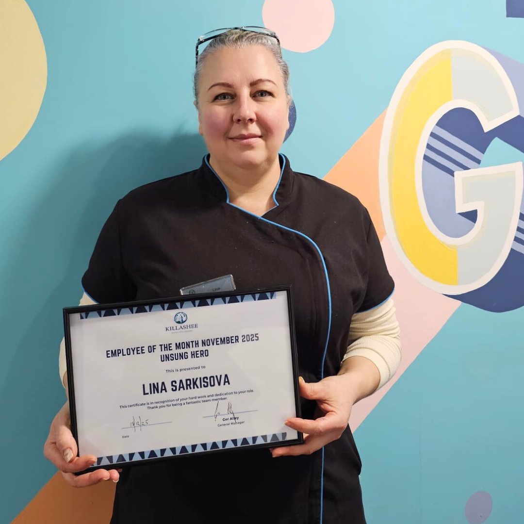killasheehotel's tweet image. ✨ Huge congratulations to our amazing winners! ✨

🏆 Employees of the Month - November
Remedios Rodrigues - Front of Stage 
Lina Sarkisova - Unsung Hero 

🏆 Manager of Q4
Ciaran Knowles – Outlets Manager 

#Killashee #GPTW