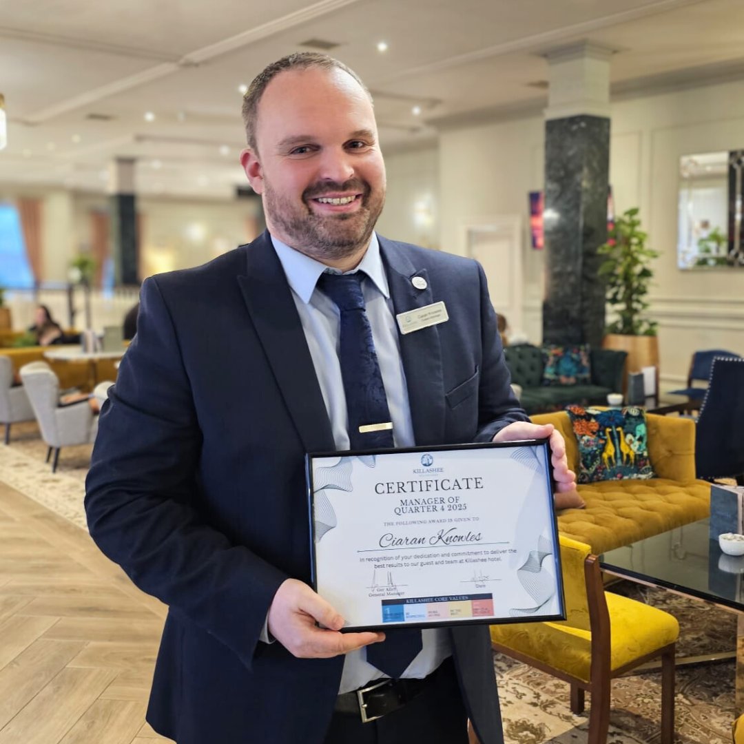 killasheehotel's tweet image. ✨ Huge congratulations to our amazing winners! ✨

🏆 Employees of the Month - November
Remedios Rodrigues - Front of Stage 
Lina Sarkisova - Unsung Hero 

🏆 Manager of Q4
Ciaran Knowles – Outlets Manager 

#Killashee #GPTW