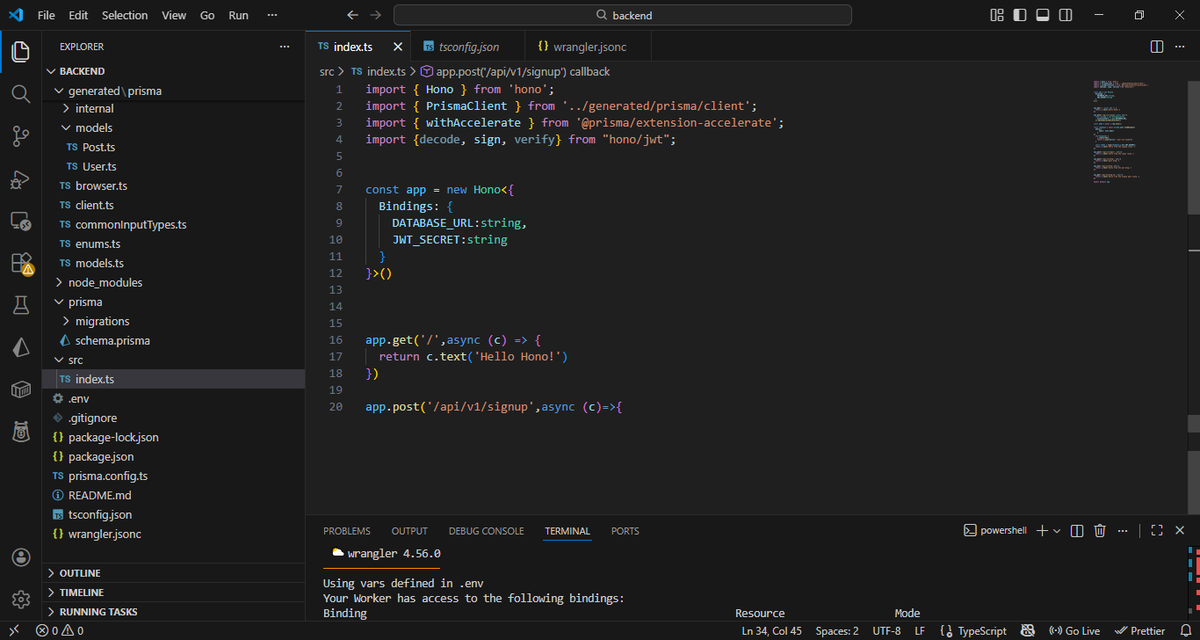 I am struggling now for an hour with this can anyone help
#Cloudflare #Prisma #Serverless #CloudflareWorkers
#Wrangler #helpwithcode