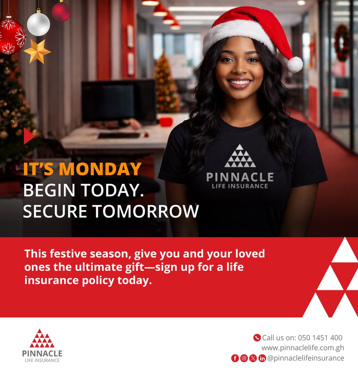 pinnaclelifegh's tweet image. Happy new week and a festive season 

#pinnaclelifegh
#newweeknewgoals 
#securingfuture