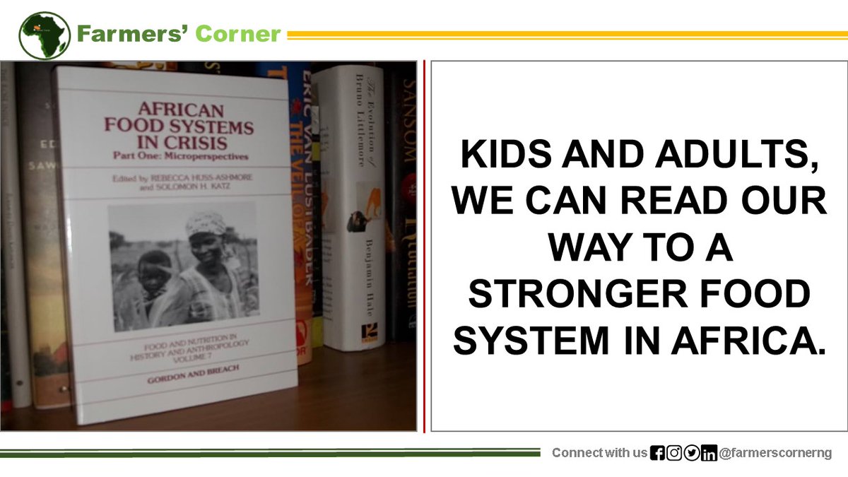 Books can strengthen Africa's food system!📚🌍 At Farmers' Corner, literacy drives change: empowers farmers, inspires youth and shapes policies. Let's read, share and amplify African food stories!🌾 #FoodSystem #LiteracyMatters #AfricanAgriculture #FarmersCornerNG