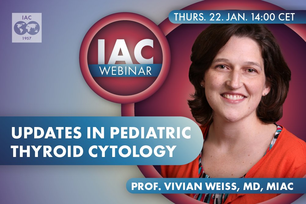 IACytology's tweet image. Before you go on your well-deserved holidays, pre-register for our next #IACwebinar 22nd Jan 2026 at 14:00 CET: Updates in Pediatric Thyroid Cytology by Prof. Vivian Weiss, MD
cytology-iac.org/educational-re…