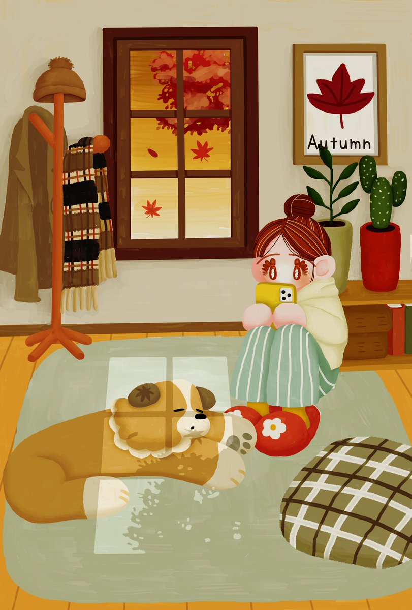 Chiroruimo's tweet image. 君との一瞬は落ち葉のよう🍁
#イラスト好きさんと繋がりたい 
#絵柄が好きって人にフォローされたい