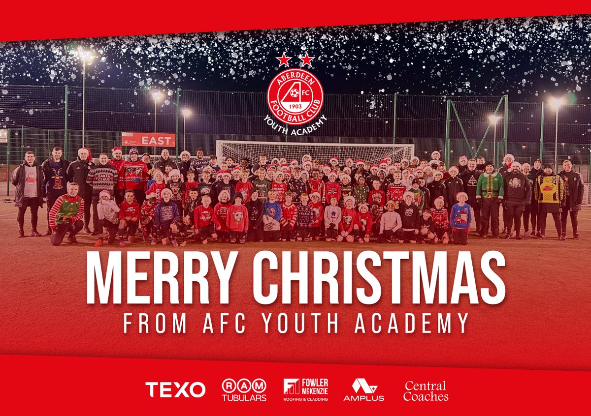 Wishing you all a Merry Christmas from all the players and staff at Aberdeen FC Youth Academy!
#standfree #COYR 🔴⚪️🔴⚪️