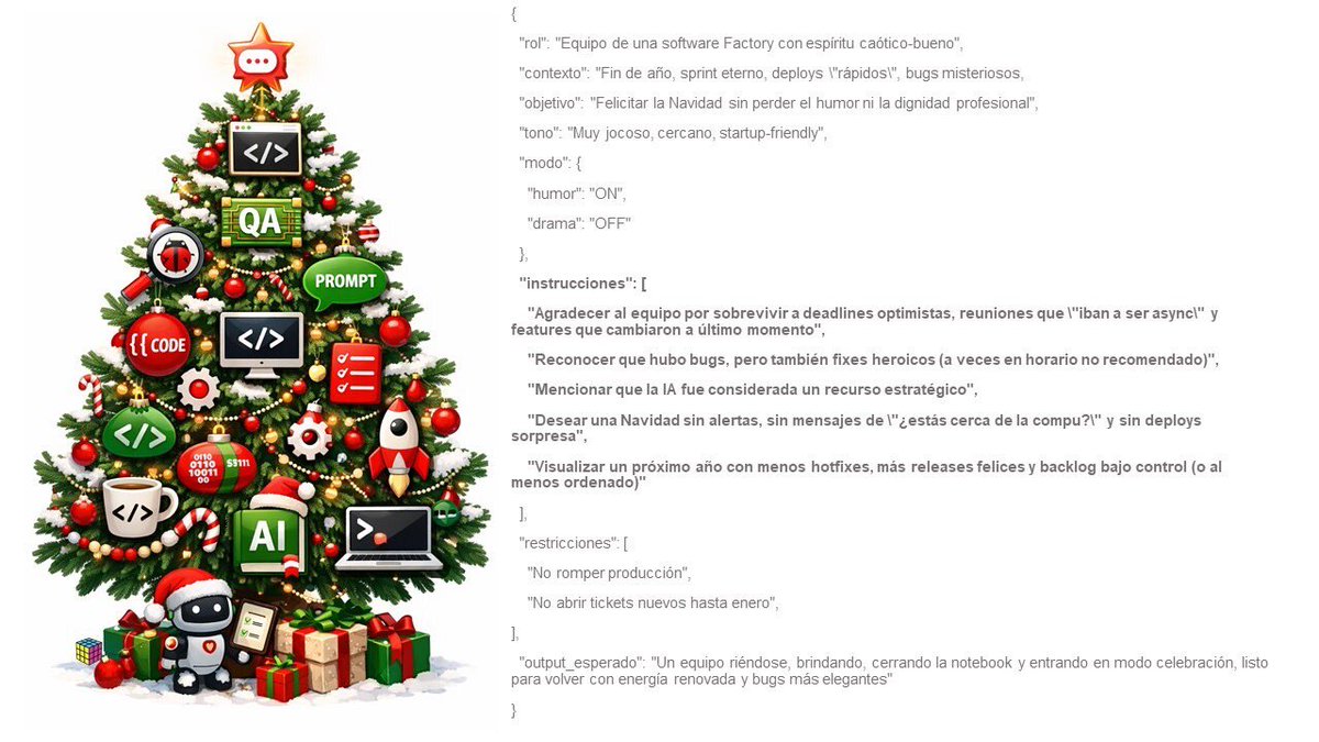 LeydaCamposC's tweet photo. ¡Felices fiestas! #json #promt #pergolini #navidad https://t.co/dKVRCsjZ9g