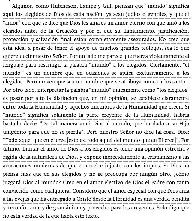 EsauMejia's tweet photo. Sobre la palabra "mundo" en Juan 3:16, dejaré a continuación la opinión de J.C. Ryle, un autor que incluso es leído y citado por calvinistas. https://t.co/9QYIKg8x6P
