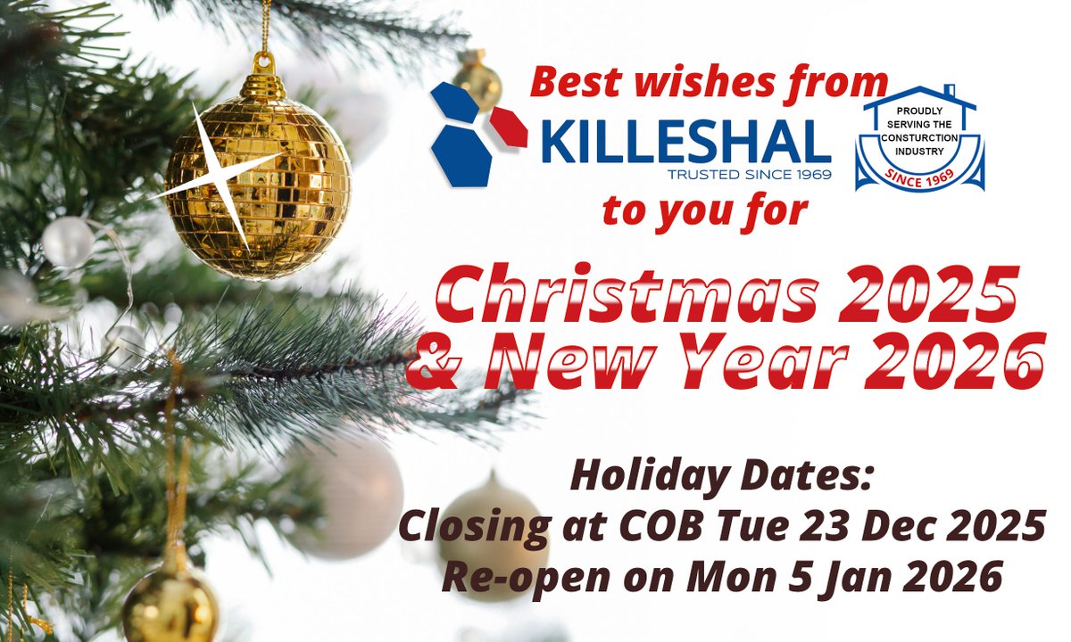 As 2025 draws to a close we would like to thank all of our customers and wish you all the very best for the holidays.
See you in the New Year (back on Jan 5th) and hope you enjoy a prosperous 2026.
From all of us in Killeshal, Merry Christmas and Happy New Year!
#HappyChristmas