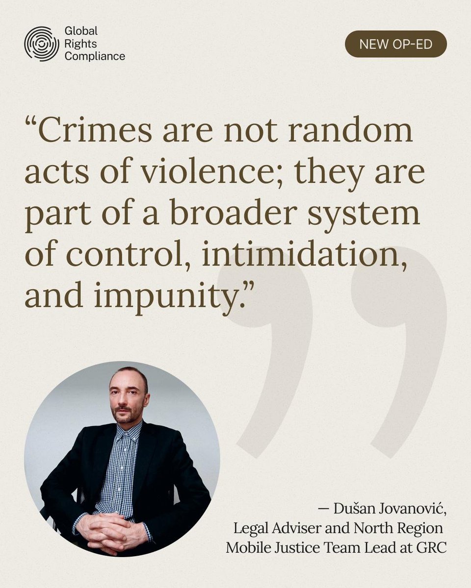 GRC_HumanRights's tweet photo. Dušan Jovanović, GRC’s Legal Adviser, writes in @NewVoiceUkraine on why accountability in Trostianets must reach commanders, not just direct perpetrators. GRC supports prosecutors linking crimes to specific Russian units. https://t.co/pGAY5RyF0e https://t.co/W8fpbkvqto
