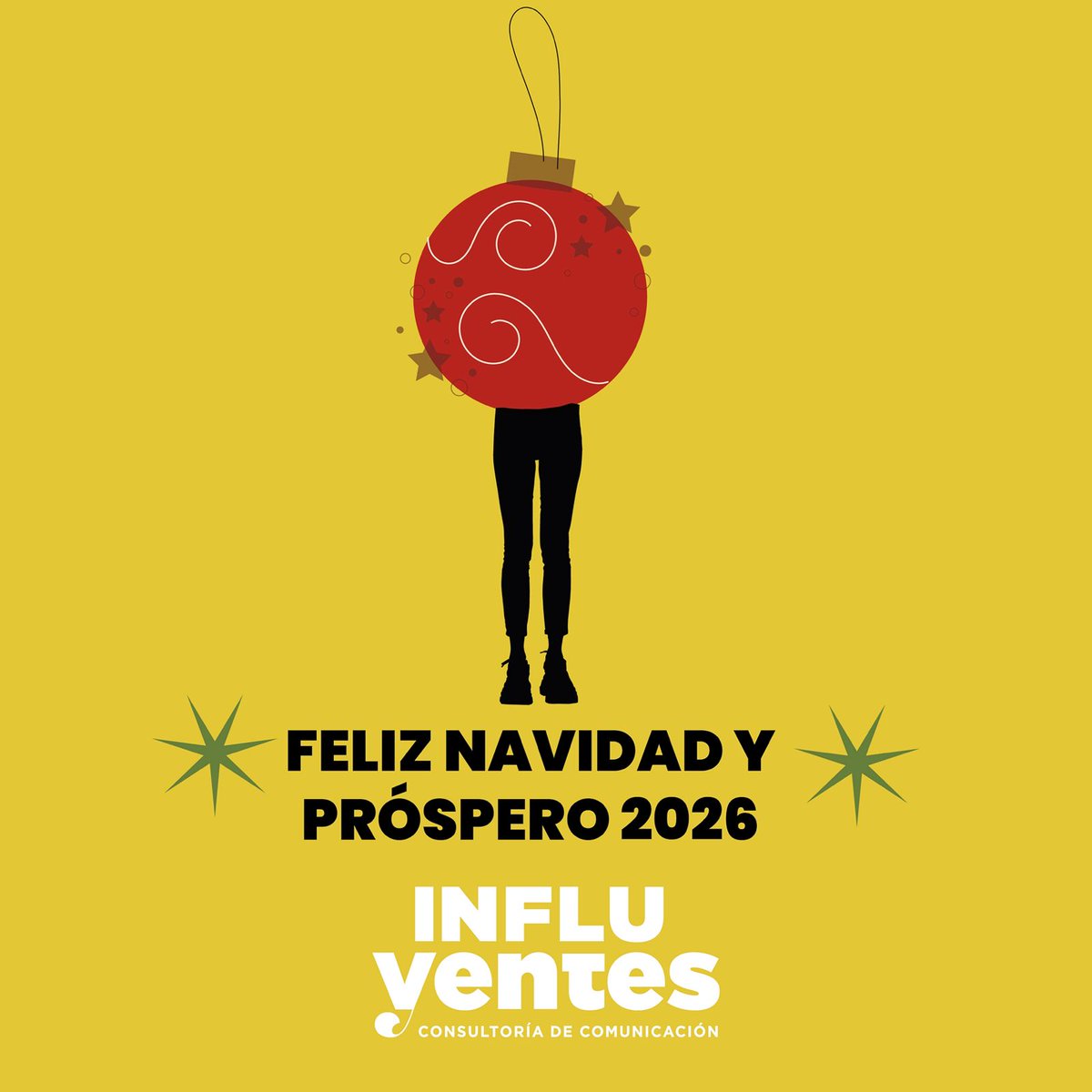 Este 2026 no prometemos milagros.
🌟 Pero sí seguir convirtiendo vuestras ideas en realidad y vuestros mensajes en resultados.

Por un año nuevo con una comunicación que influye de verdad. 🥂

Feliz Navidad y próspero Año Nuevo, de todo el equipo de Influyentes Comunicación.