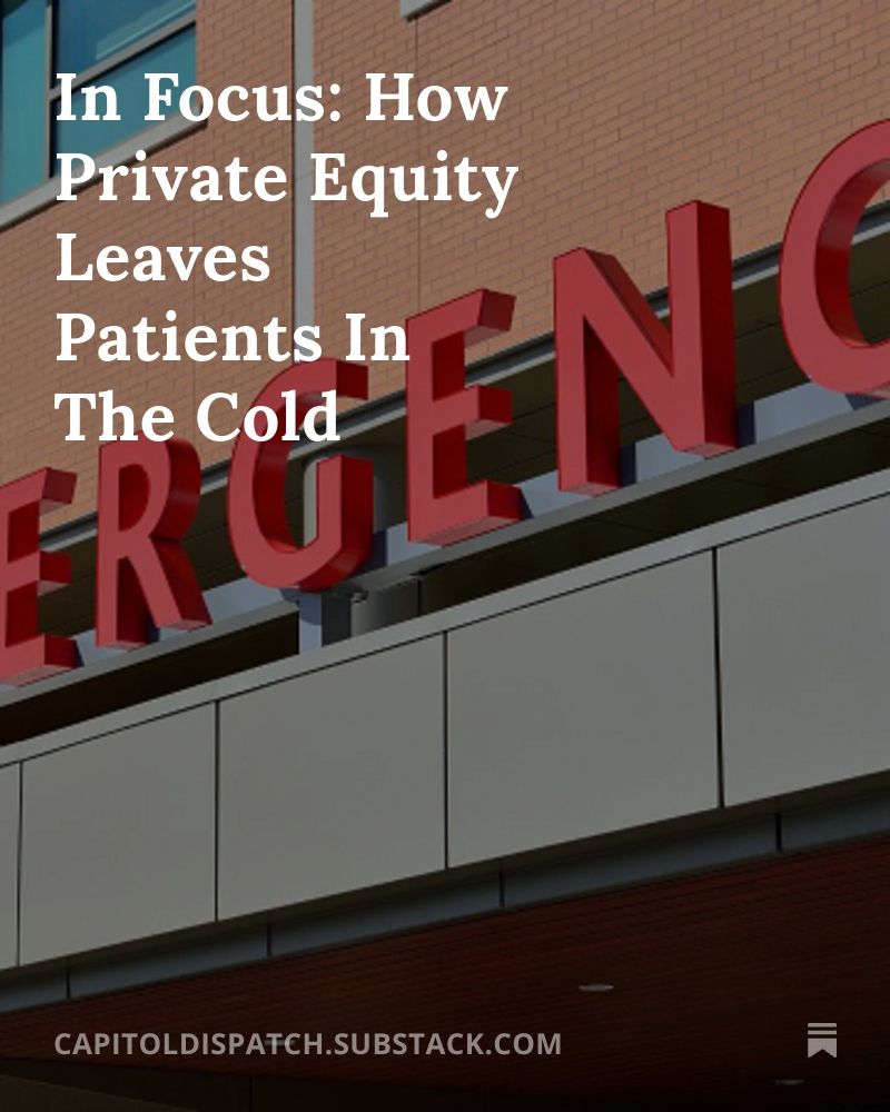 CapDispatch's tweet image. In Focus: How Private Equity Leaves Patients In The Cold bit.ly/4p3cVjb
