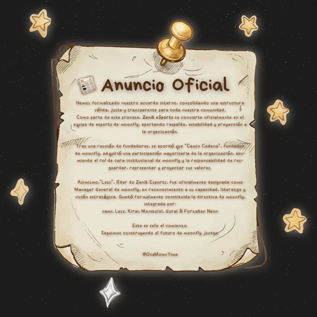 🗞 ¡ANUNCIO OFICIAL!

#OneMoonTime <a href="/zenikesports/">Zenik eSports</a>