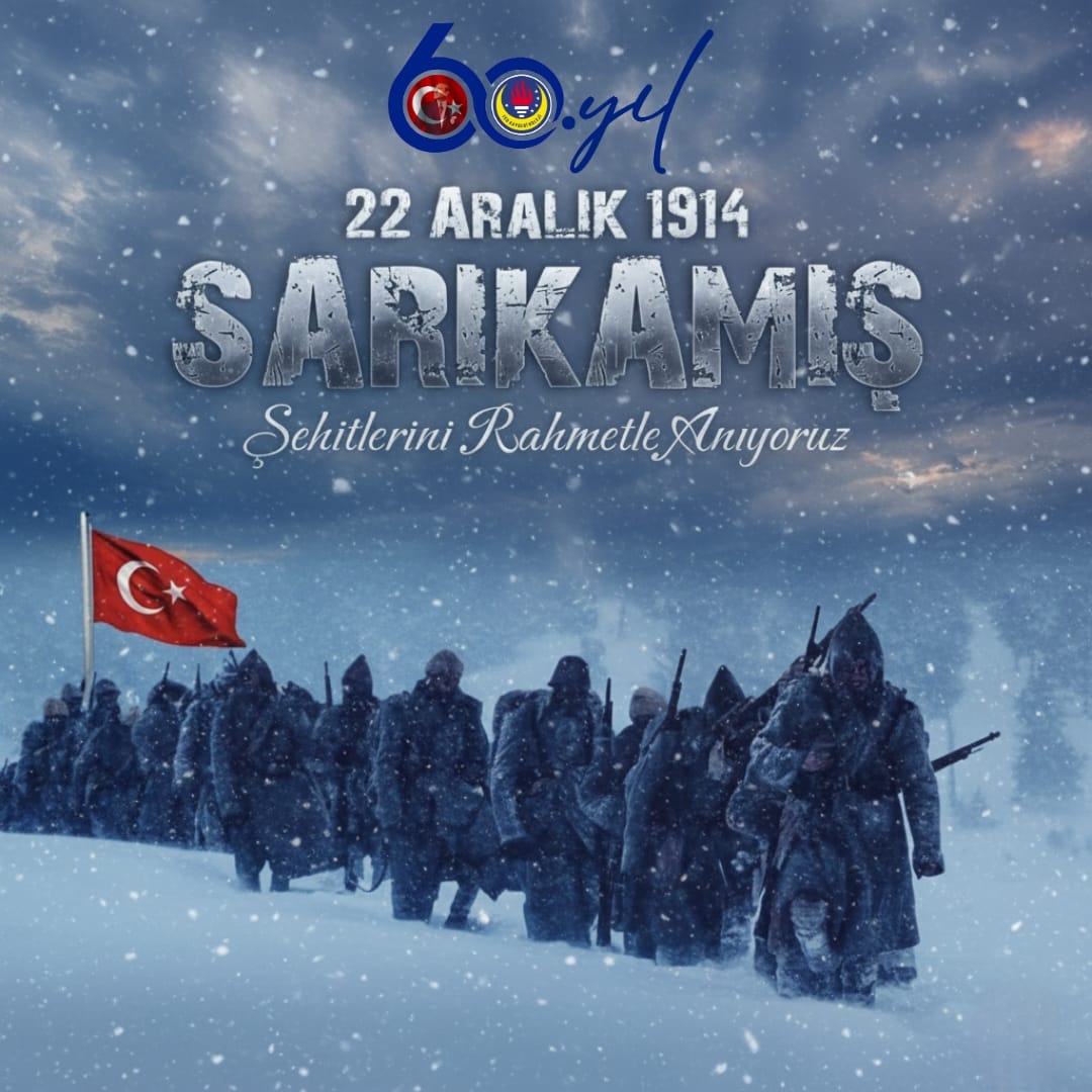 22 Aralık 1914 Sarıkamış’ta, vatan uğruna can veren kahraman şehitlerimizi rahmet, minnet ve saygıyla anıyoruz.